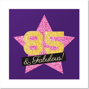 85th Birthday Gifts Women Fabulous - Pink Gold Posters and Art